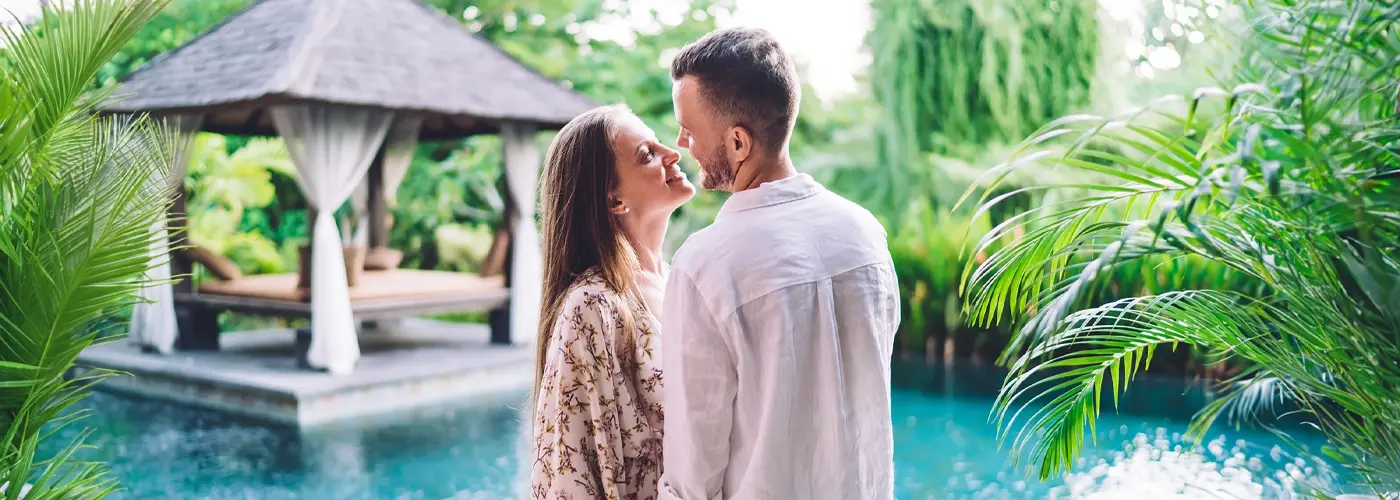 Couple at amazing resort